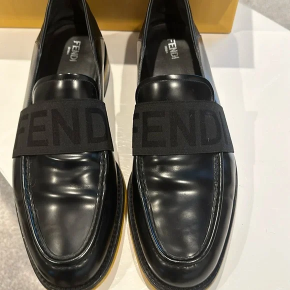 Fendi | Shoes | Fendi Black Leather Loafers | Poshmark display picture 3